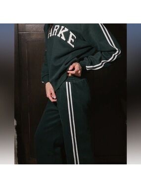 Parke forest green boxer pant fleece stripe